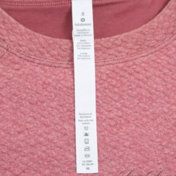 Lululemon Womens Catch a Moment Textured Crewneck Sweatshirt Size 8 Dusty Rose - Picture 4 of 7